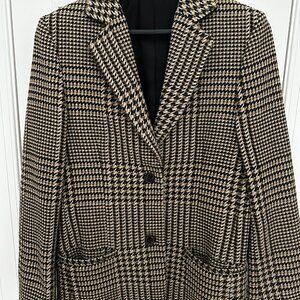 Toteme Longline wool blazer brown check size 32 (XXS)